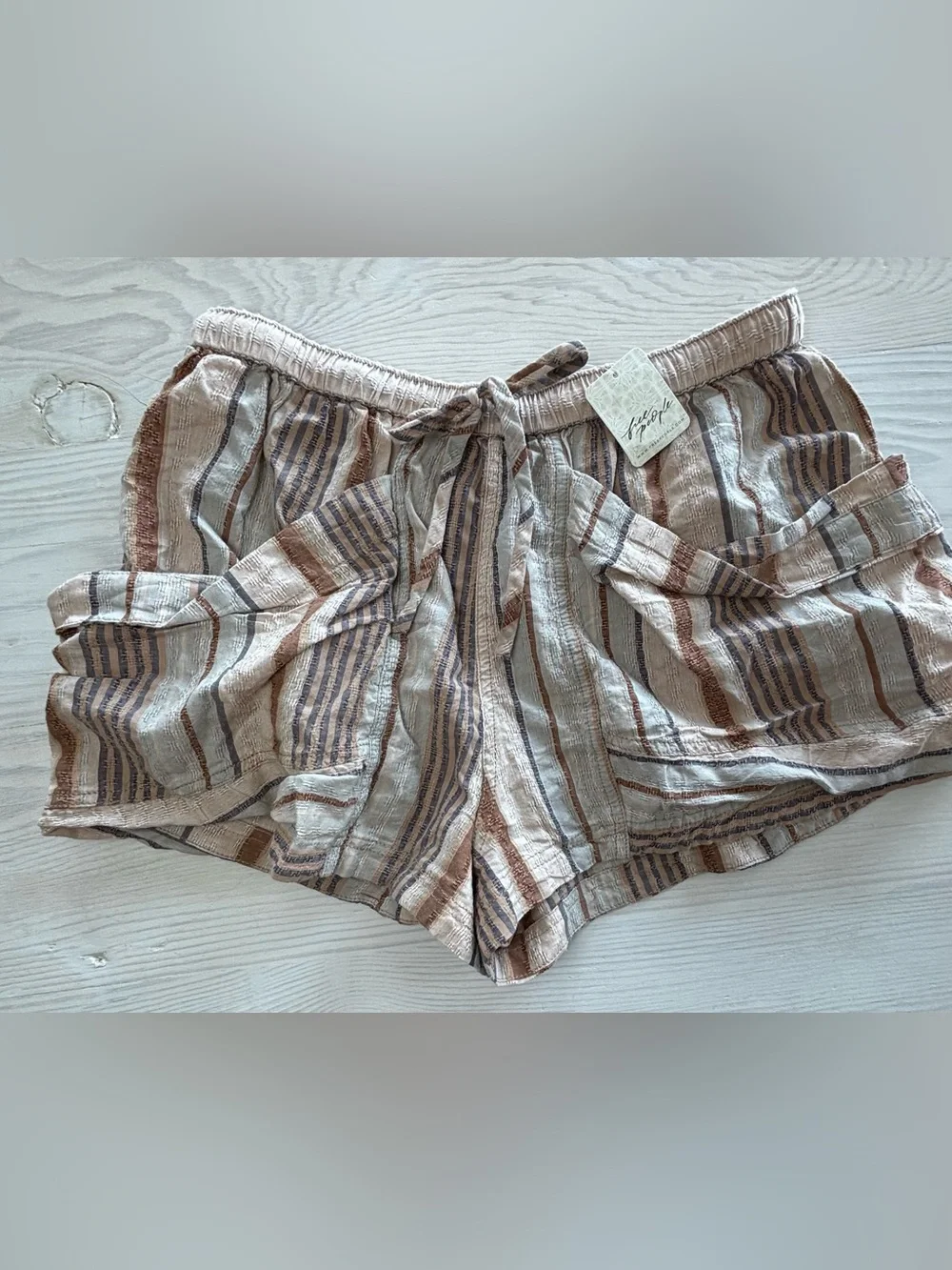 Free People Good Fortune Stripe Shorts Size Medium
